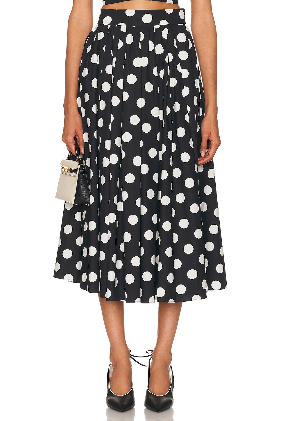 SANS FAFF Eden Poplin Skirt in Polka Dot - Black. L also in