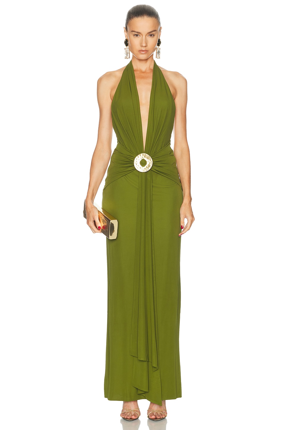 Cult Gaia Chi Dress in Deep Pasture - Green. L also in