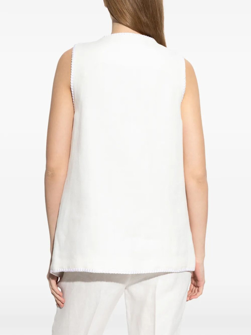 Button-Down Waistcoat With Trims