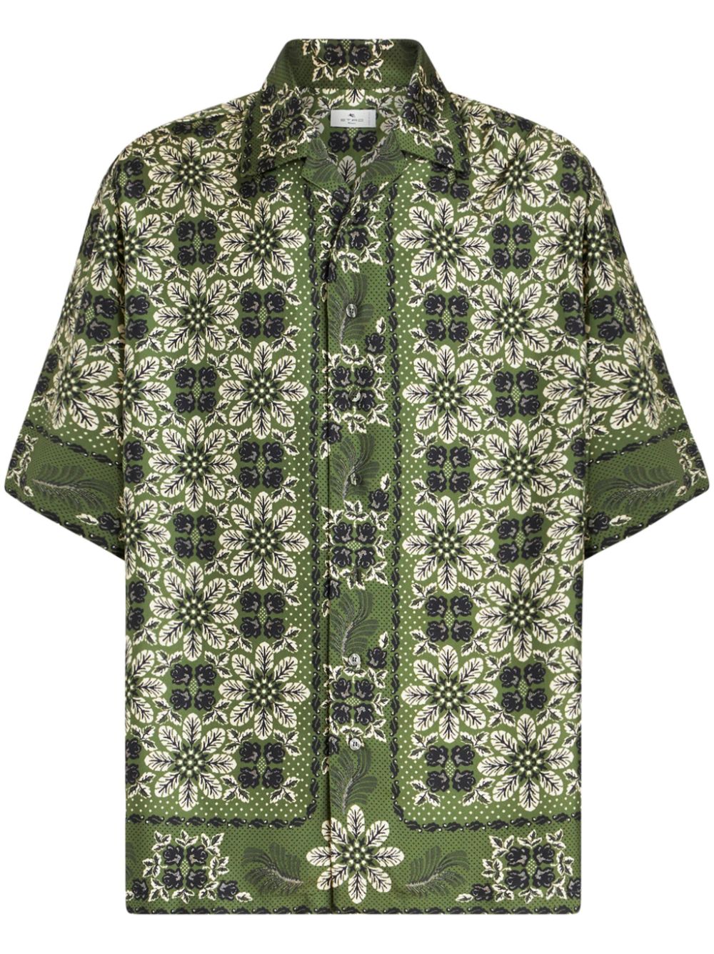 Floral-print silk shirt - Green