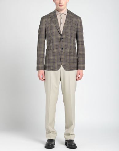 Man Blazer Khaki Size 36 Polyester, Cotton, Viscose, Elastane
