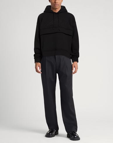 Man Sweatshirt Black Size L Cotton, Polyester