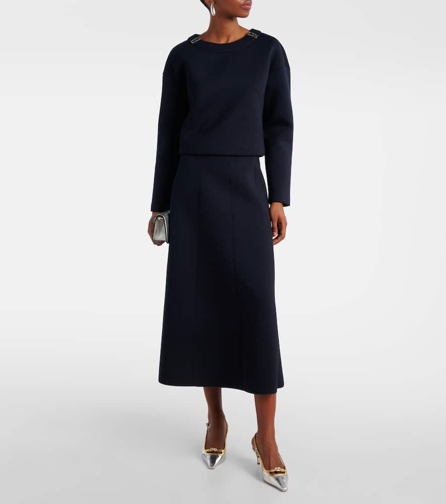 Brunate paneled midi skirt