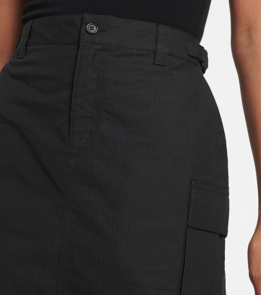 Cotton cargo midi skirt