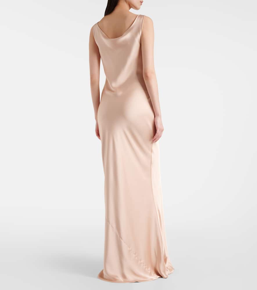 Draped satin gown
