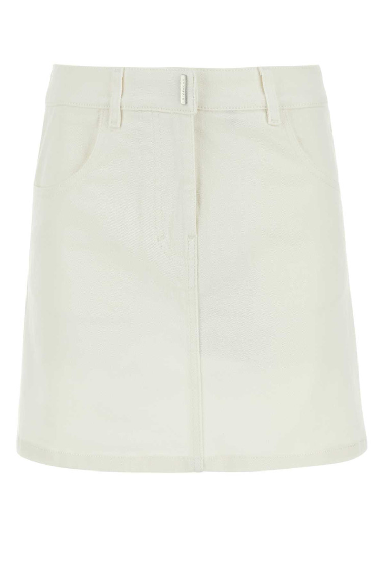 White Denim Mini Skirt