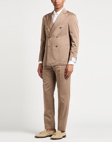 Man Suit Light brown Size 36 Cotton, Wool, Silk