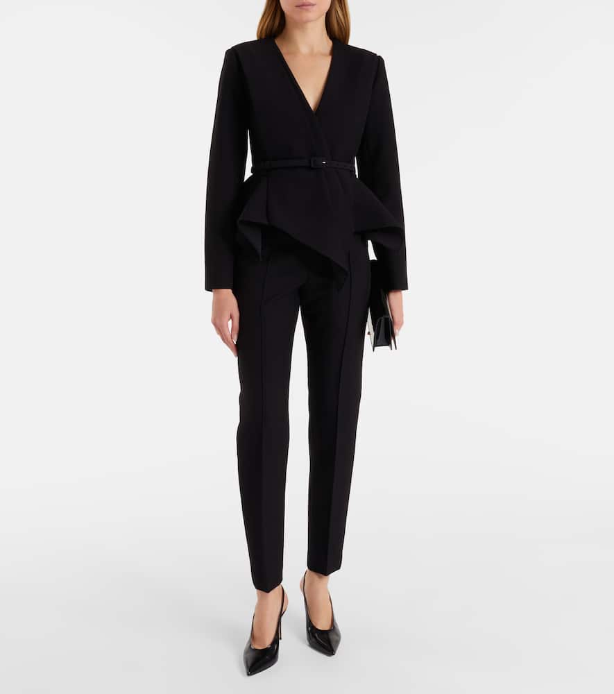 Crêpe slim pants