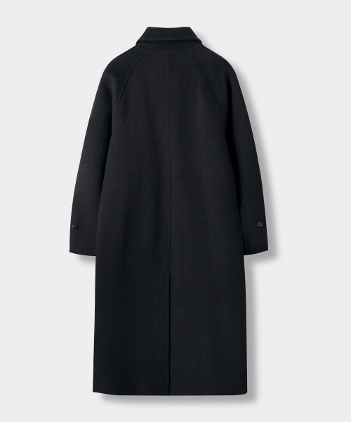 Essential Cashmere Balmacaan Coat_Black