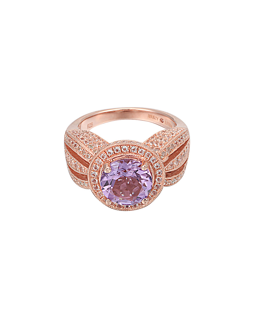 Silver 4.37 ct. tw. Purple Amethyst & White Topaz Ring