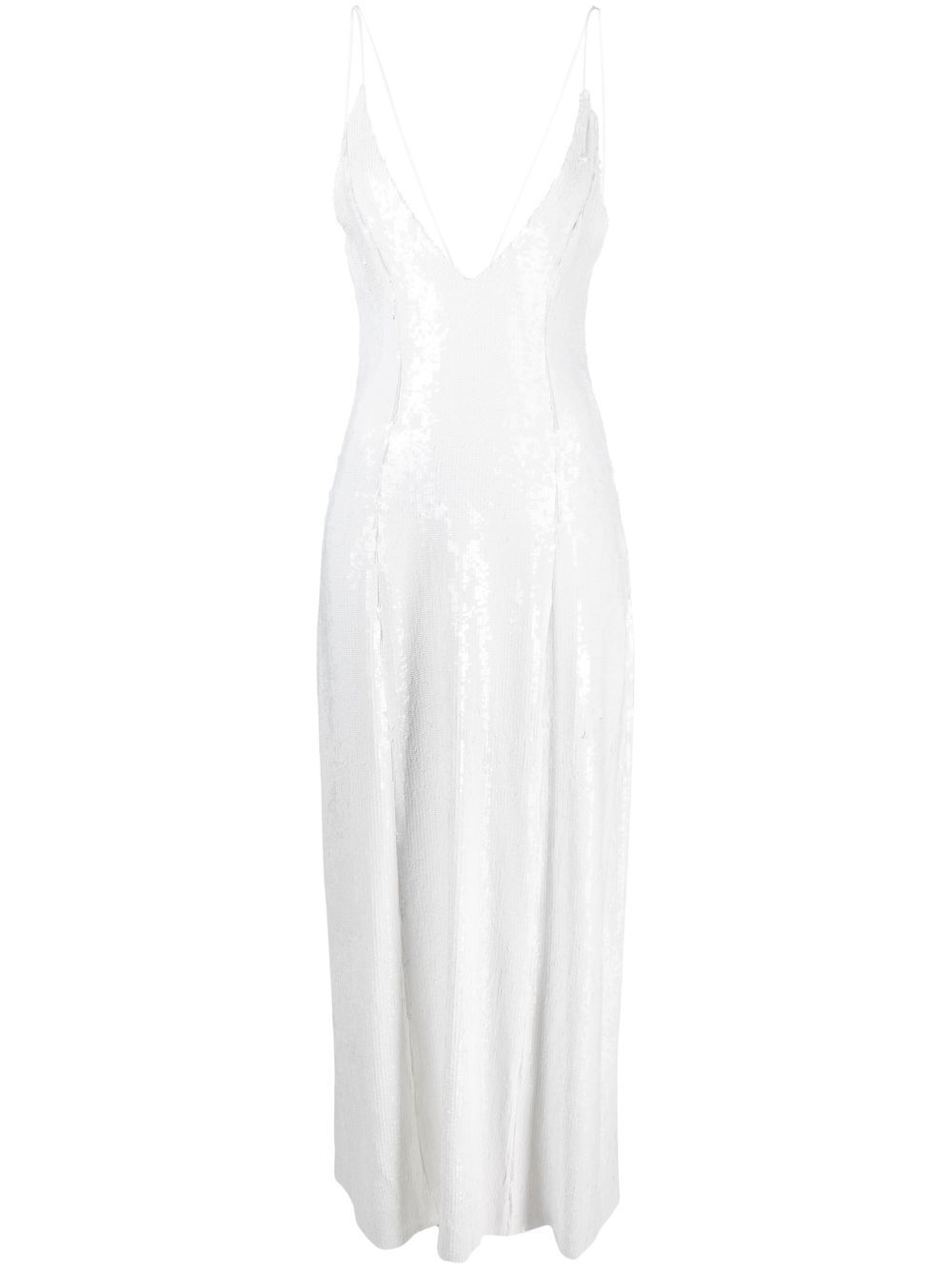 The Carina sequinned silk dress - White