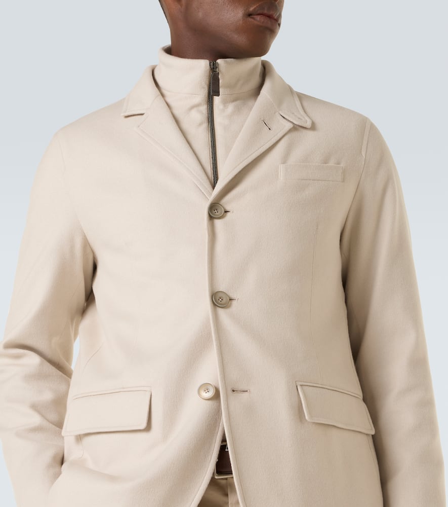 Layered silk and cashmere blazer