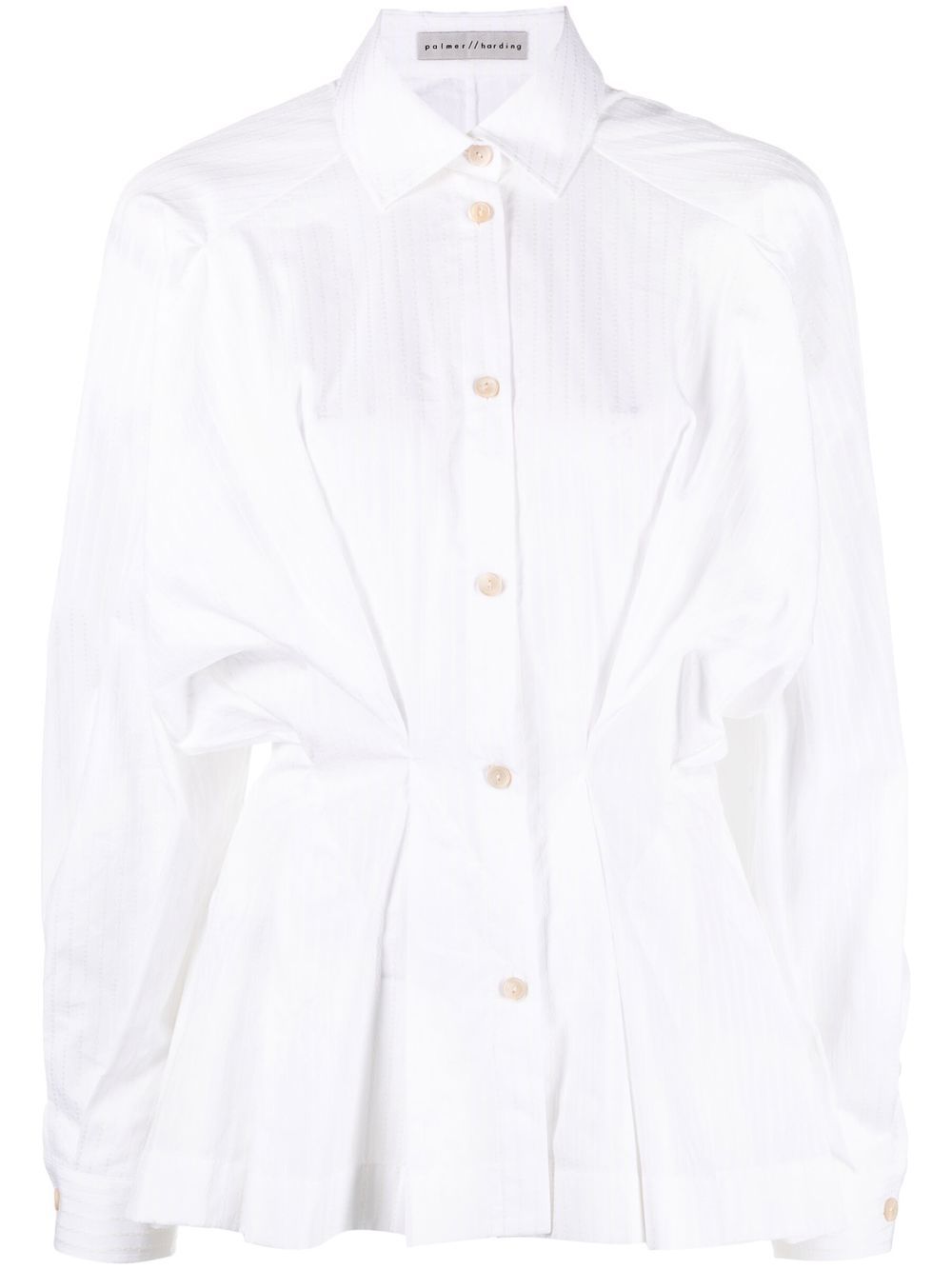 Gathered-waist cotton shirt - White