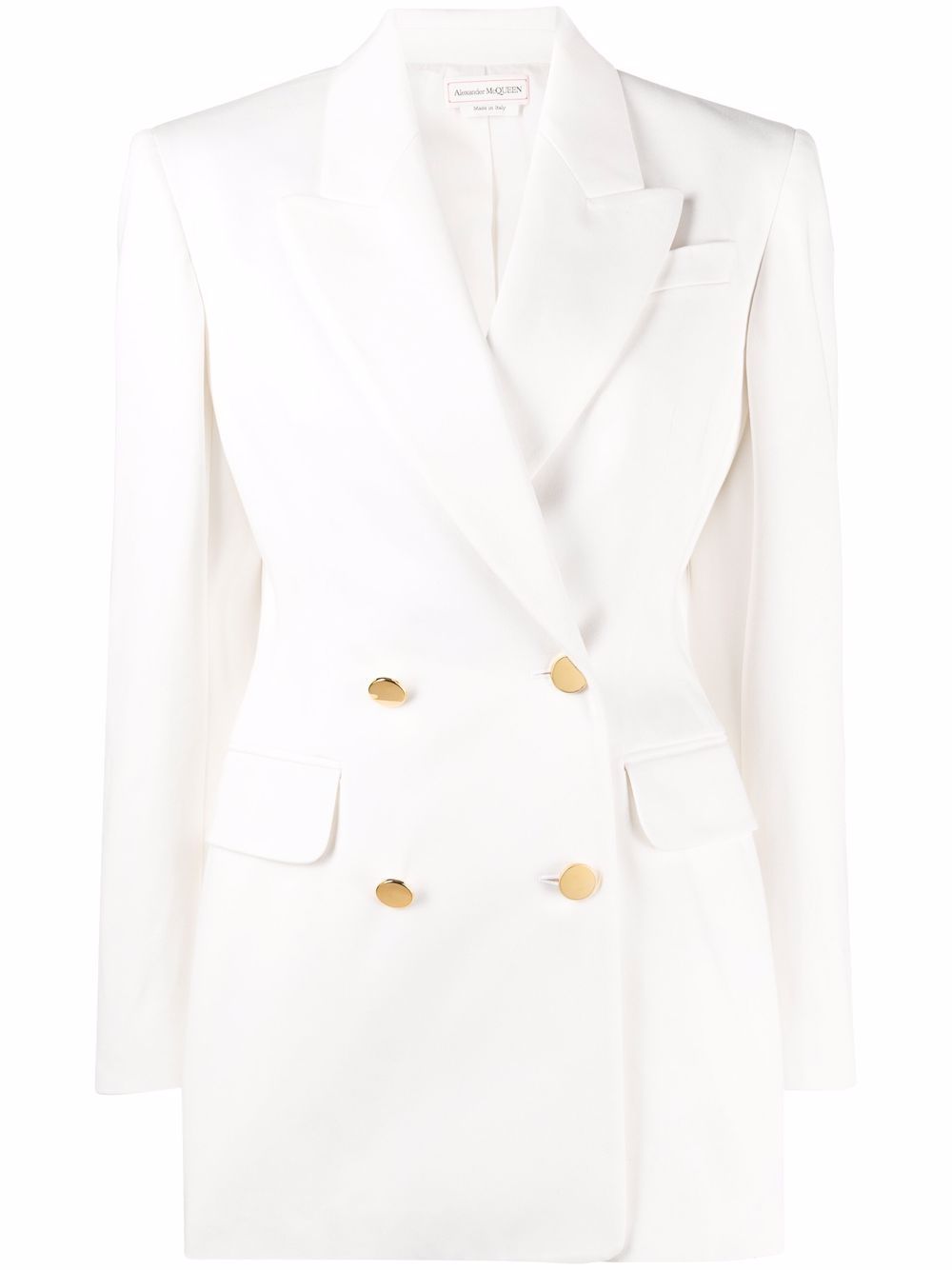 Double-breasted tailored blazer - White