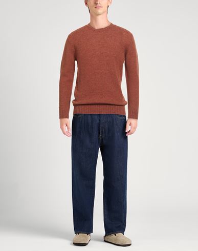 Man Sweater Rust Size 40 Virgin Wool