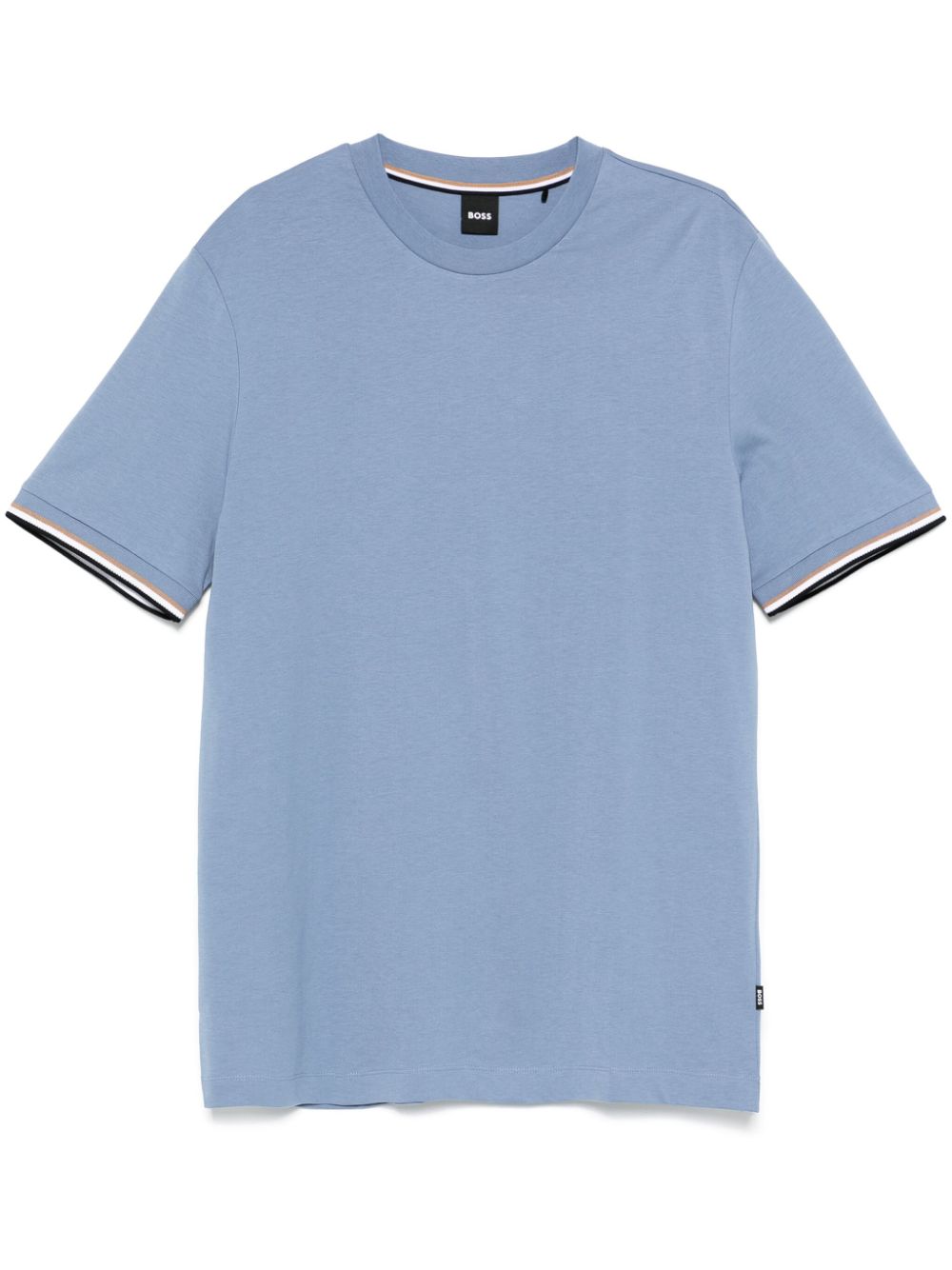 Stripe-trim cotton T-shirt - Black