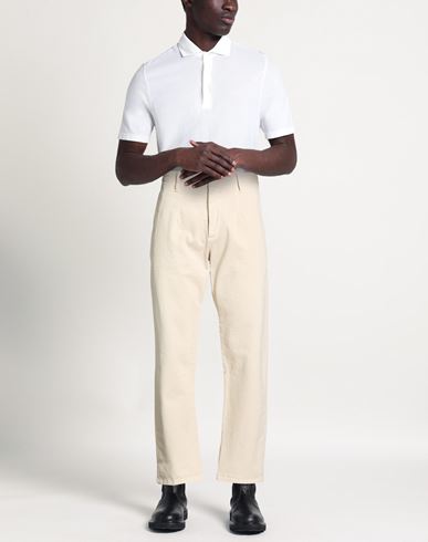 Man Pants Beige Size 30 Cotton, Elastane