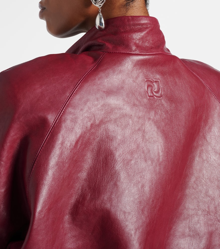 Cropped leather jacket