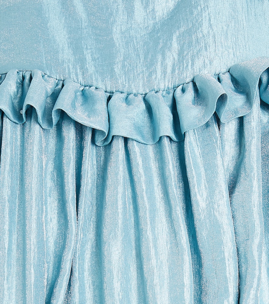Ruffle-trimmed lamé dress