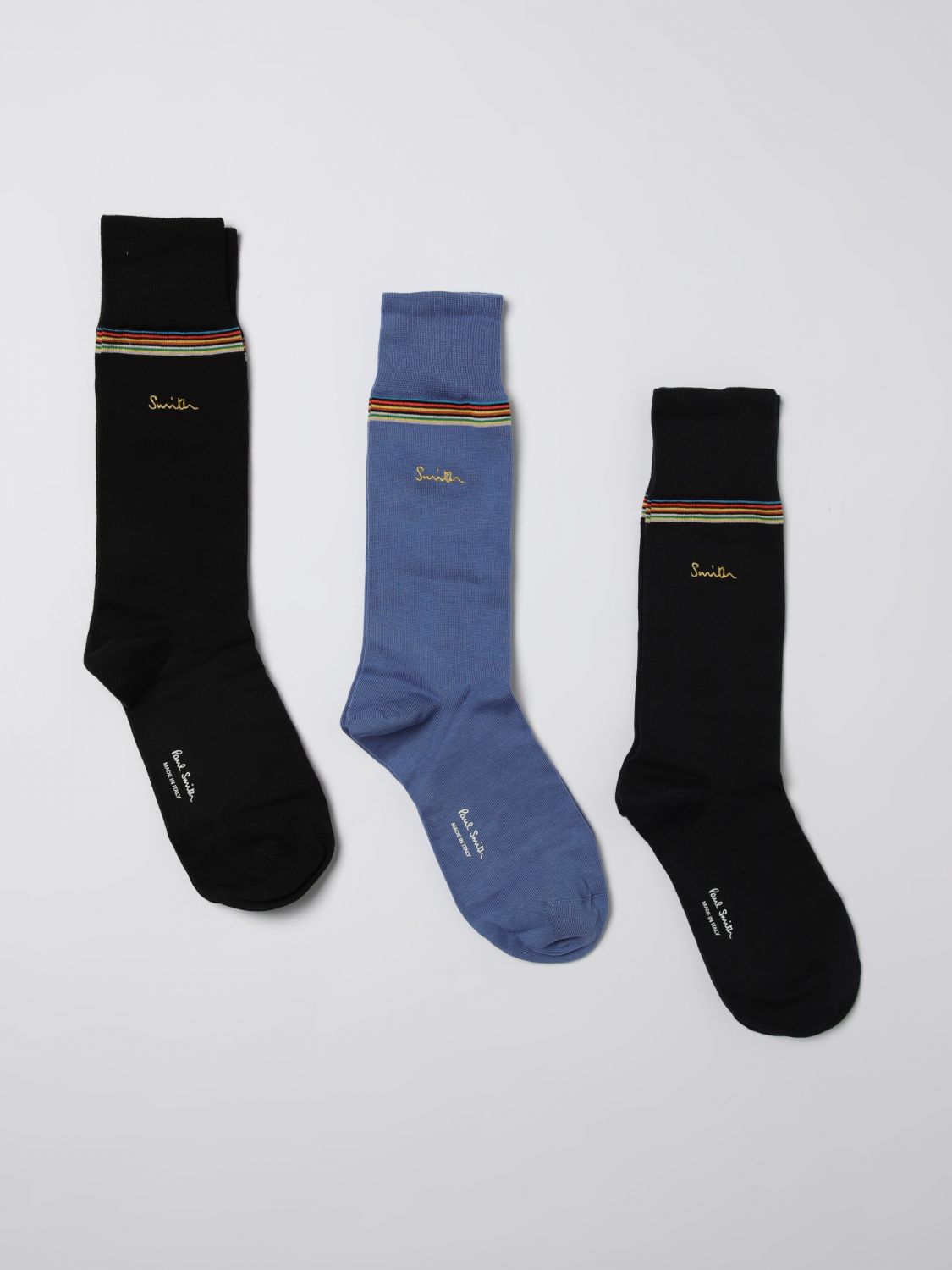 Logo-embroidered socks (set of three) - Blue
