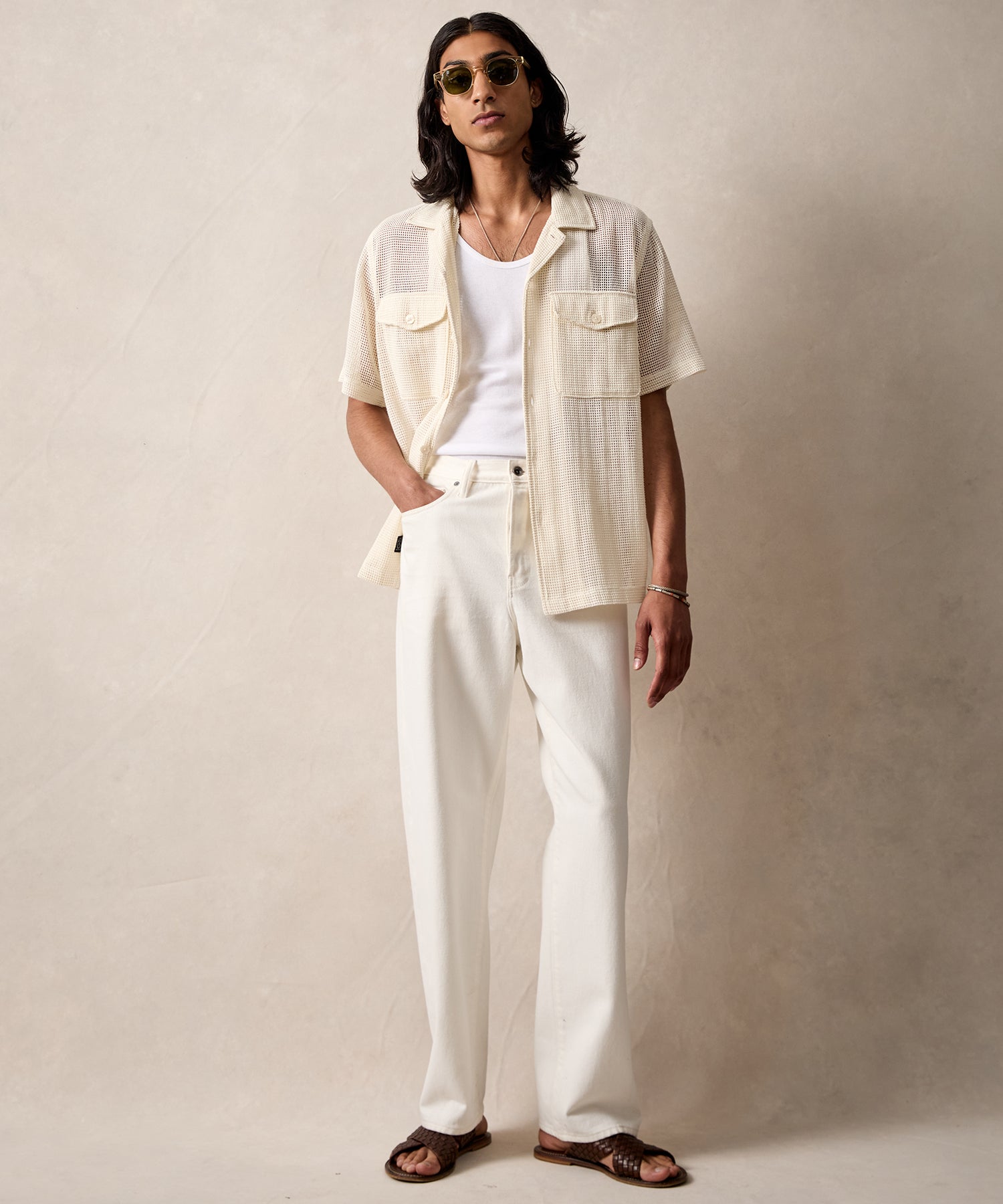 Relaxed Selvedge Jean in White Wash