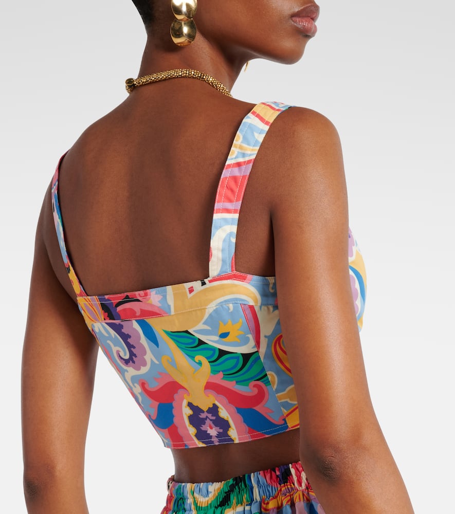 Printed cotton crop top