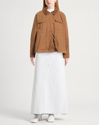 Woman Jacket Camel Size 2 Cotton, Elastane