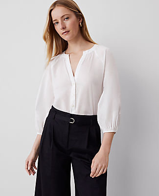 Ann Taylor Weekend Raglan Popover Top