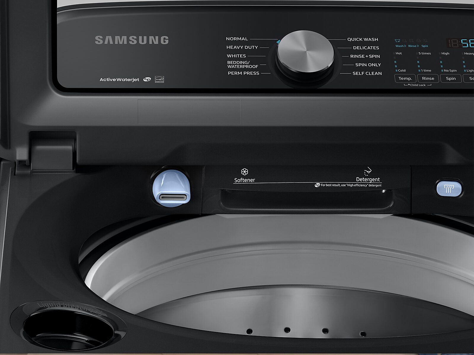 WA7200 5.4 cu. ft. Top Load Washer with Active WaterJet in Black Stainless Steel(WA54R7200AV/US)
