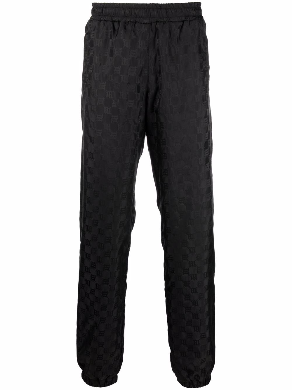 Logo-monogram tapered joggers - Black