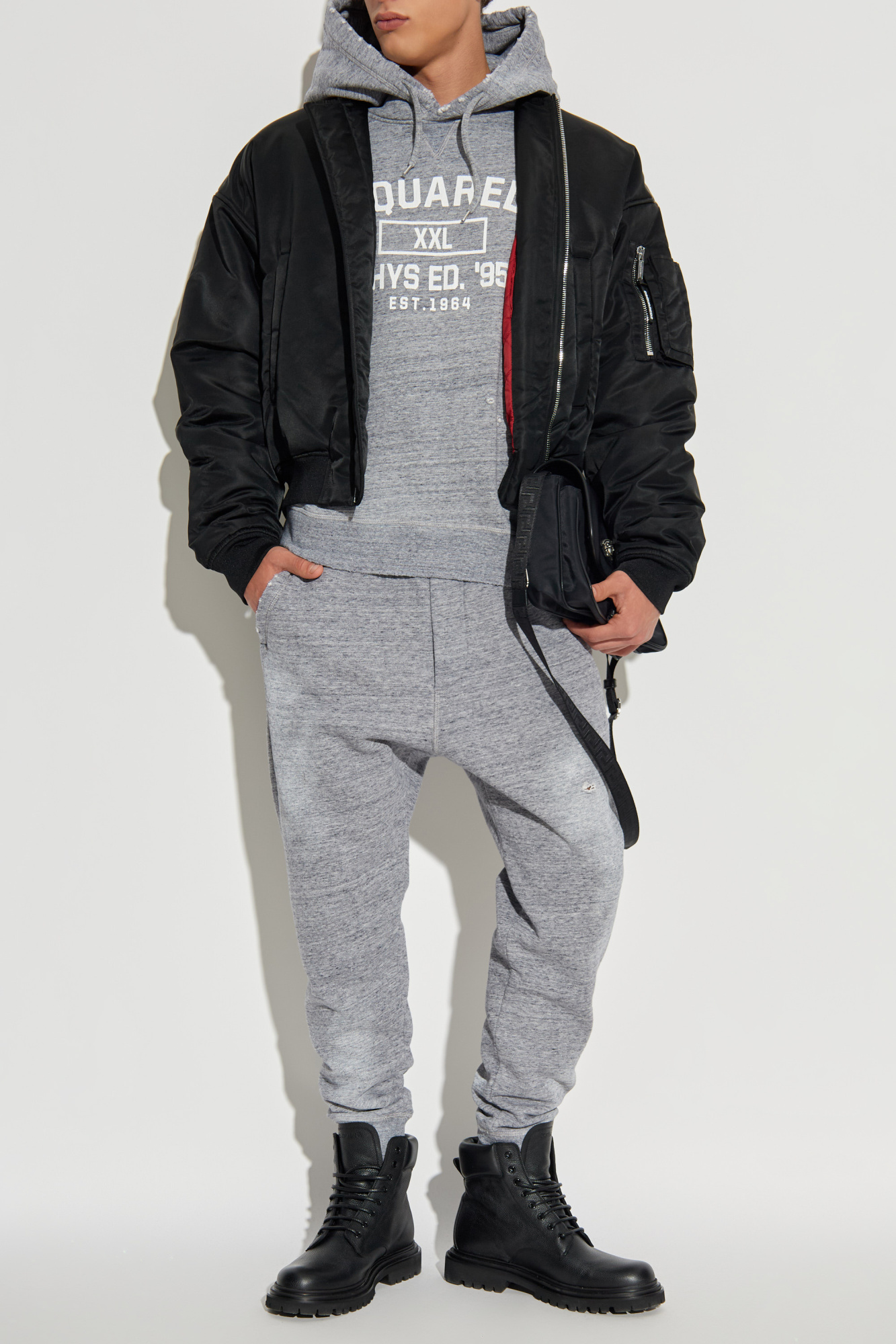 Sweatshirt With Print, Men's, Grey