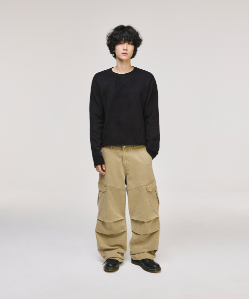 Crop Rolling Round Knit