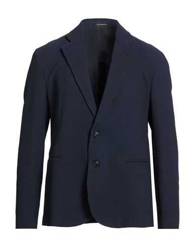 Man Blazer Navy Size 38 Virgin Wool, Polyamide, Elastane