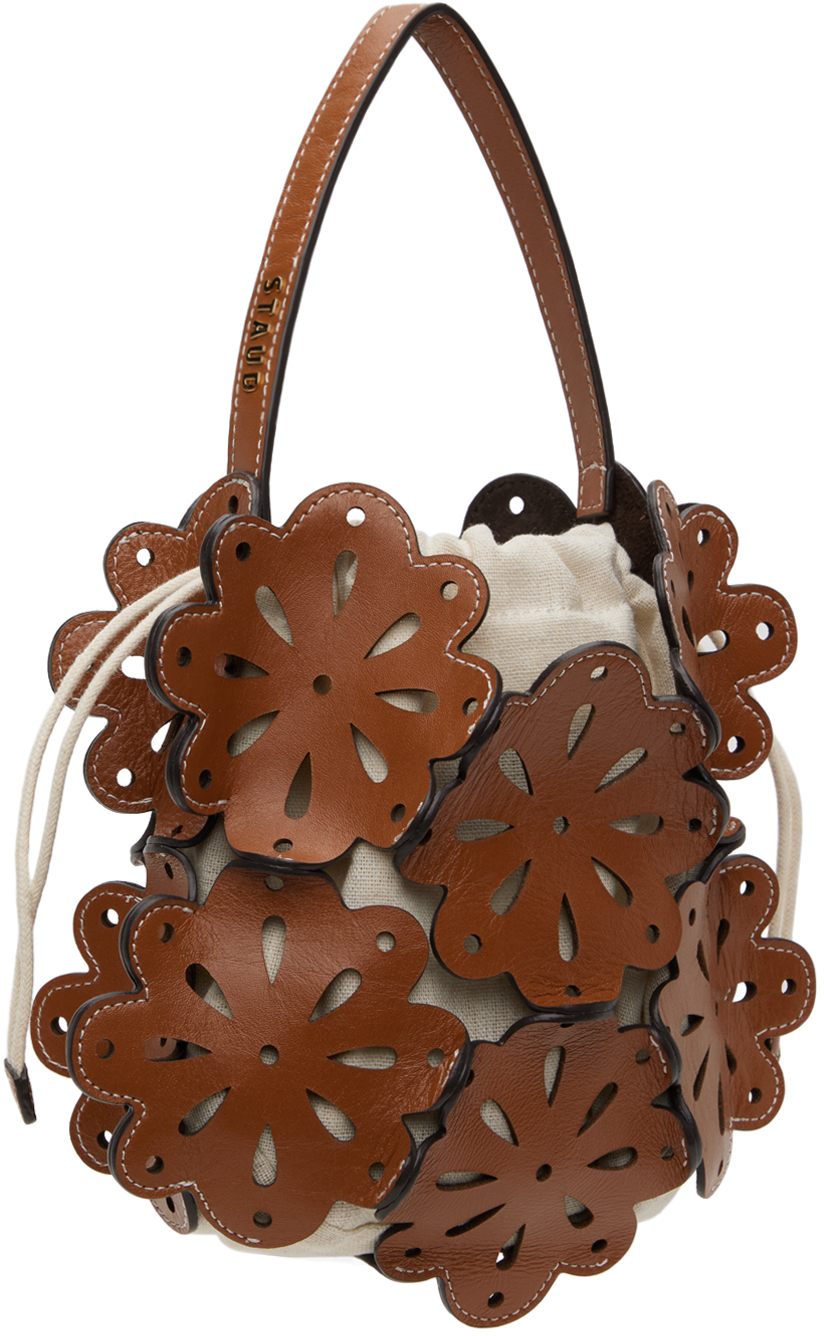Staud Beige & Tan Flora Basket Bag