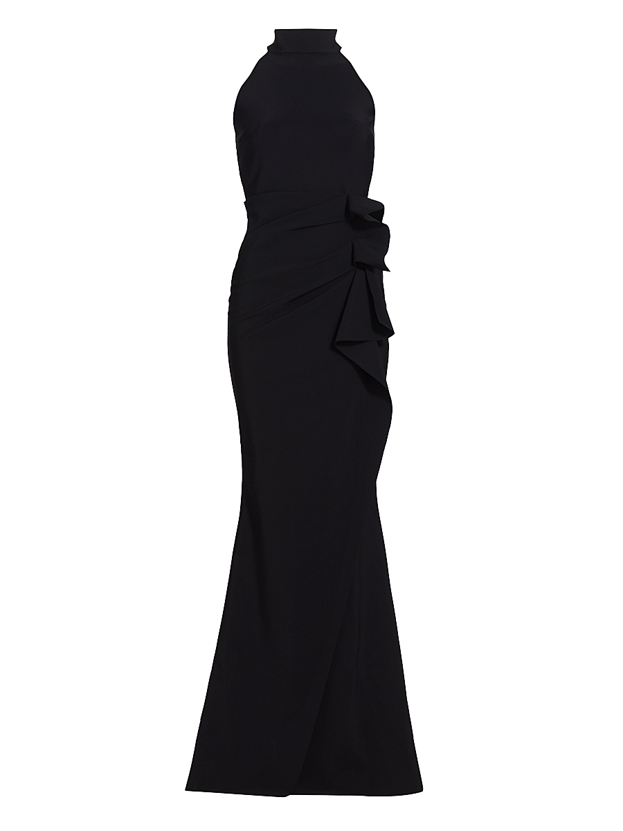 Women's Gudrum Halter Ruffle Gown - Black