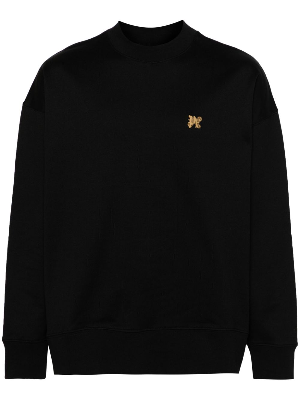 Logo-plaque cotton sweatshirt - Black