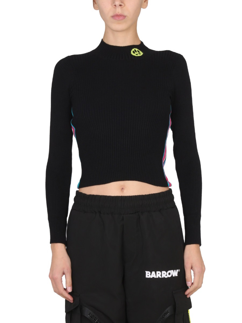 Multicolor Stripes Mock Collar Top