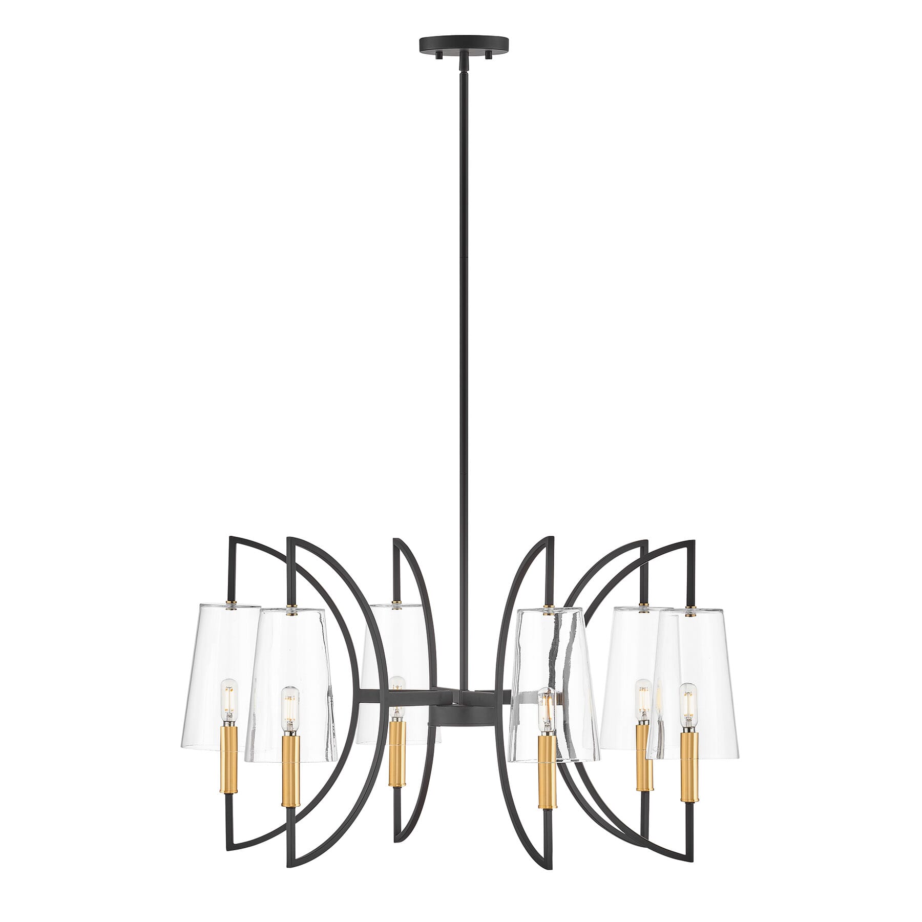 Hanley 6-Light Chandelier in Matte Black and Warm Bra