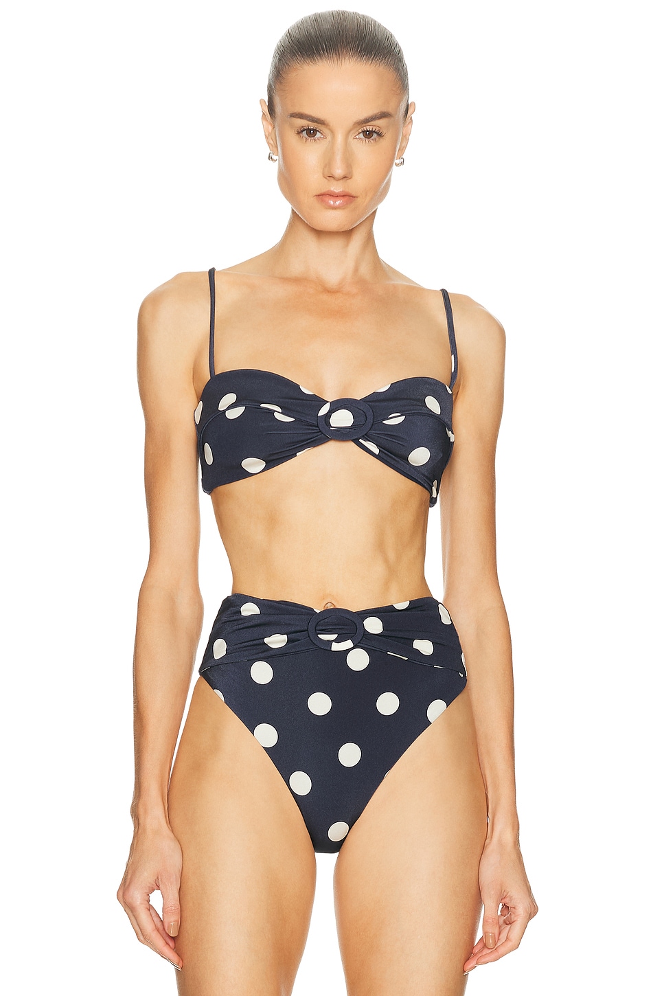Cult Gaia Alouette Bikini Top in Navy