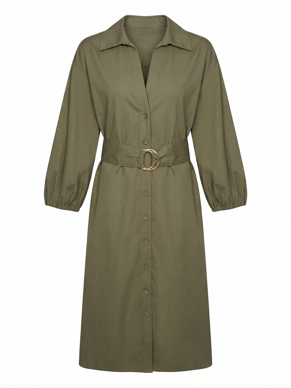 Midi Chemisier Dress With Belt