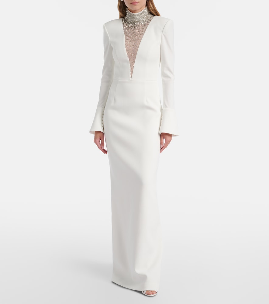 Bridal Melva embellished crepe gown