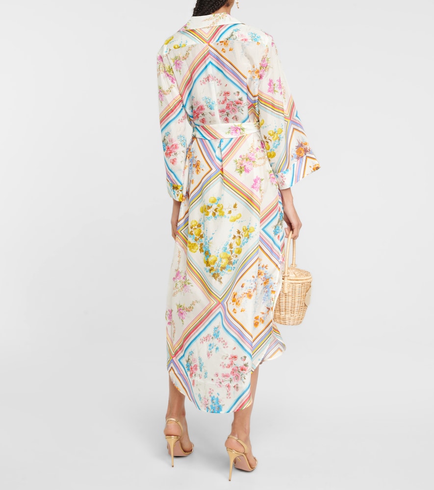 Halcyon patchwork silk midi dress