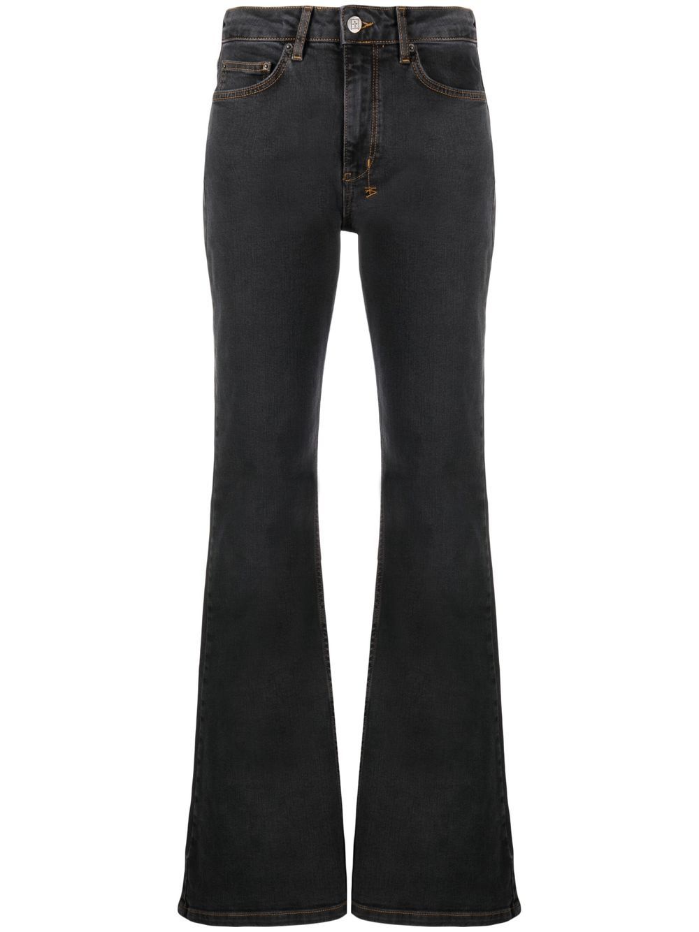 Flared-leg denim jeans