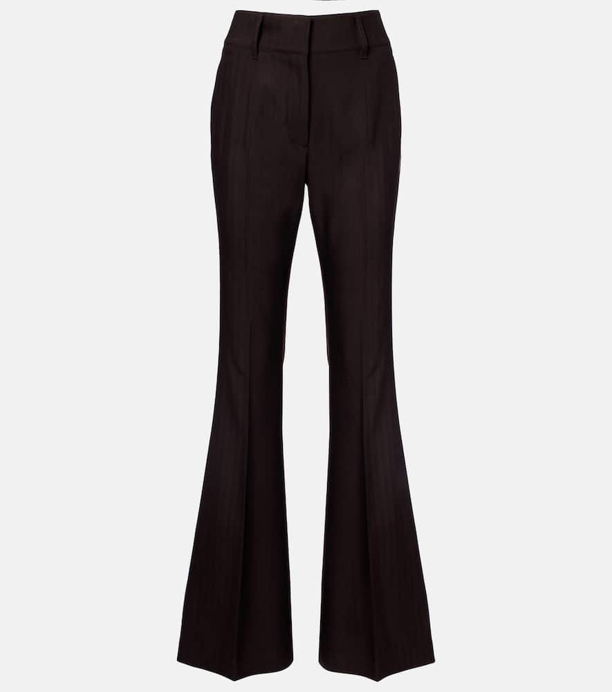 Rhein high-rise wool flared pants