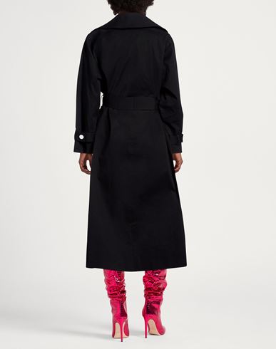 Woman Overcoat & Trench Coat Black Size S Cotton, Elastane