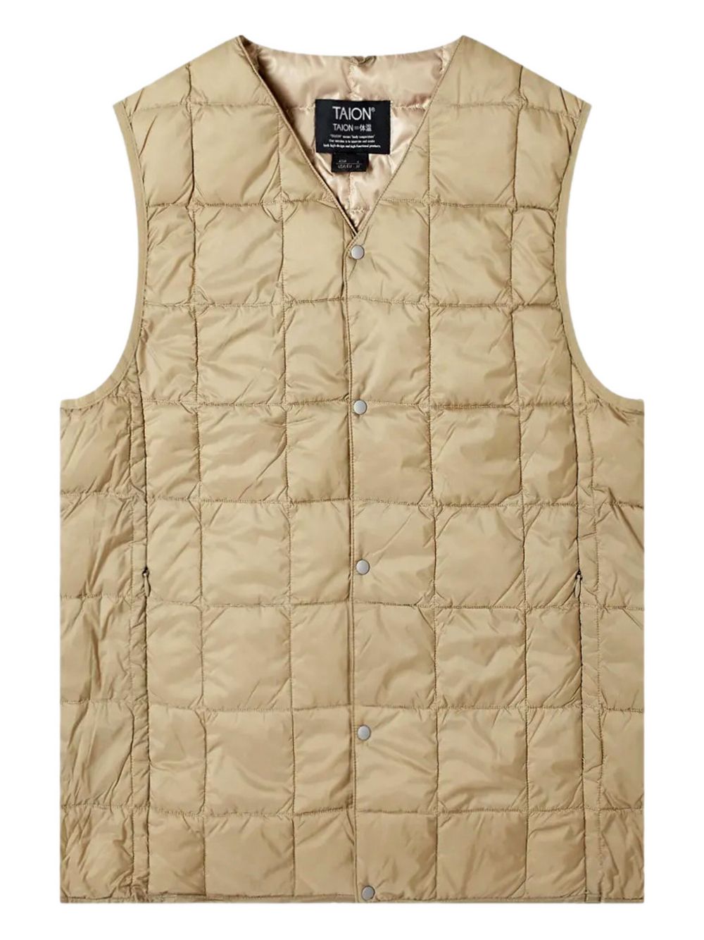 V-neck down gilet - Neutrals