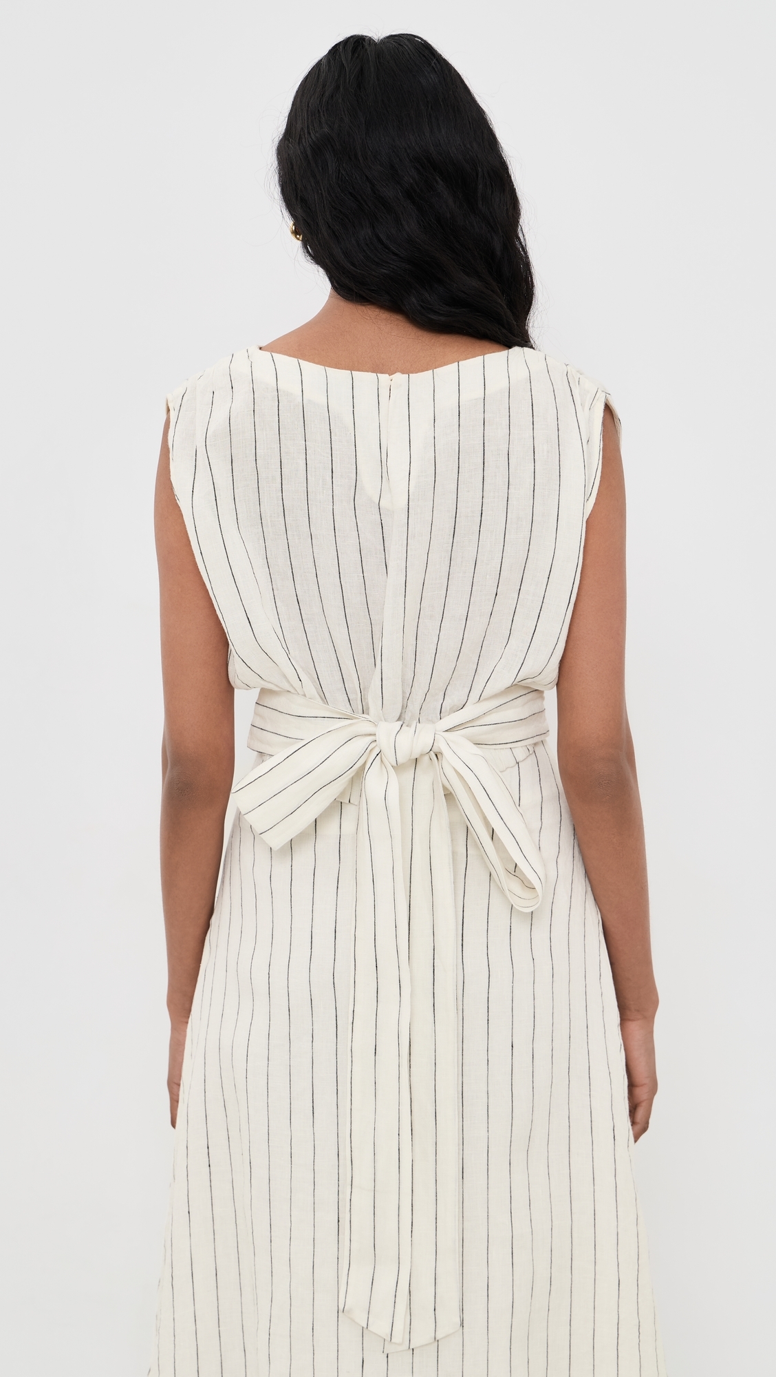 Shaan Stripe Top Ivory Black Stripe