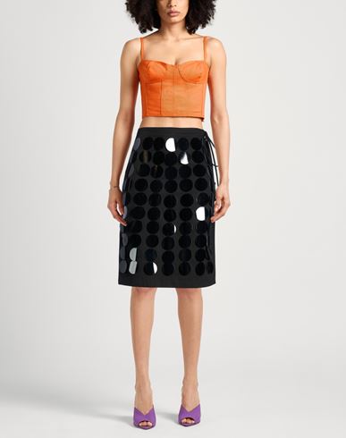 Woman Midi skirt Black Size 2 Cotton, Elastane, Polyester