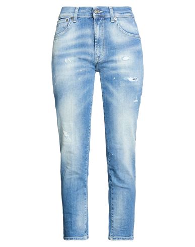 Woman Jeans Blue Size 24 Cotton, Elastane