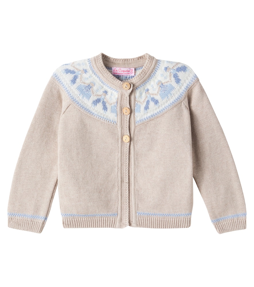 Baby Aubrey intarsia cotton cardigan